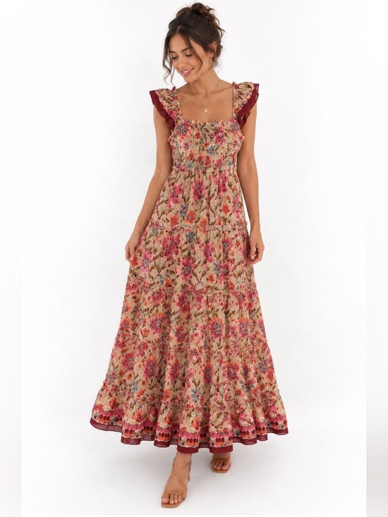 House of Harlow 1960 Dresses & Skirts - House of Harlow 1960 Multicolor Ruffle Smocked Maxi Dress